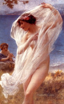 Una danza junto al mar retratos realistas de chicas Charles Amable Lenoir Classic desnudo Pinturas al óleo
